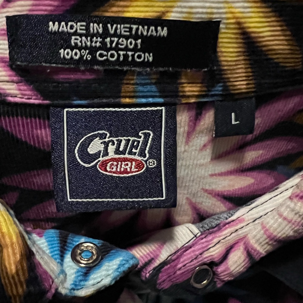 Cruel Girl Multicolor Floral Snap-up Long Sleeve Shirt - Picture 5 of 9